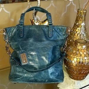 Badgley Mischka Designer Teal Handbag